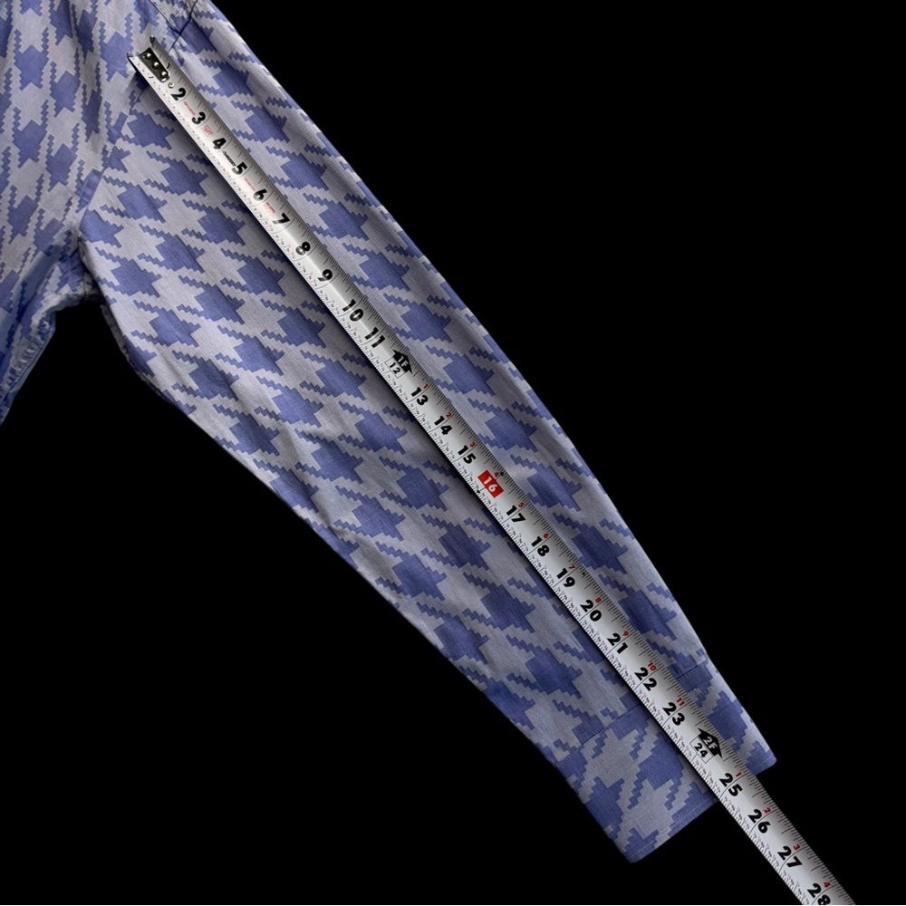 Vercini Blue Purple Geometric Long‎ Sleeve Button Down Shirt XL 100% Cotton #222 - Picture 5 of 8